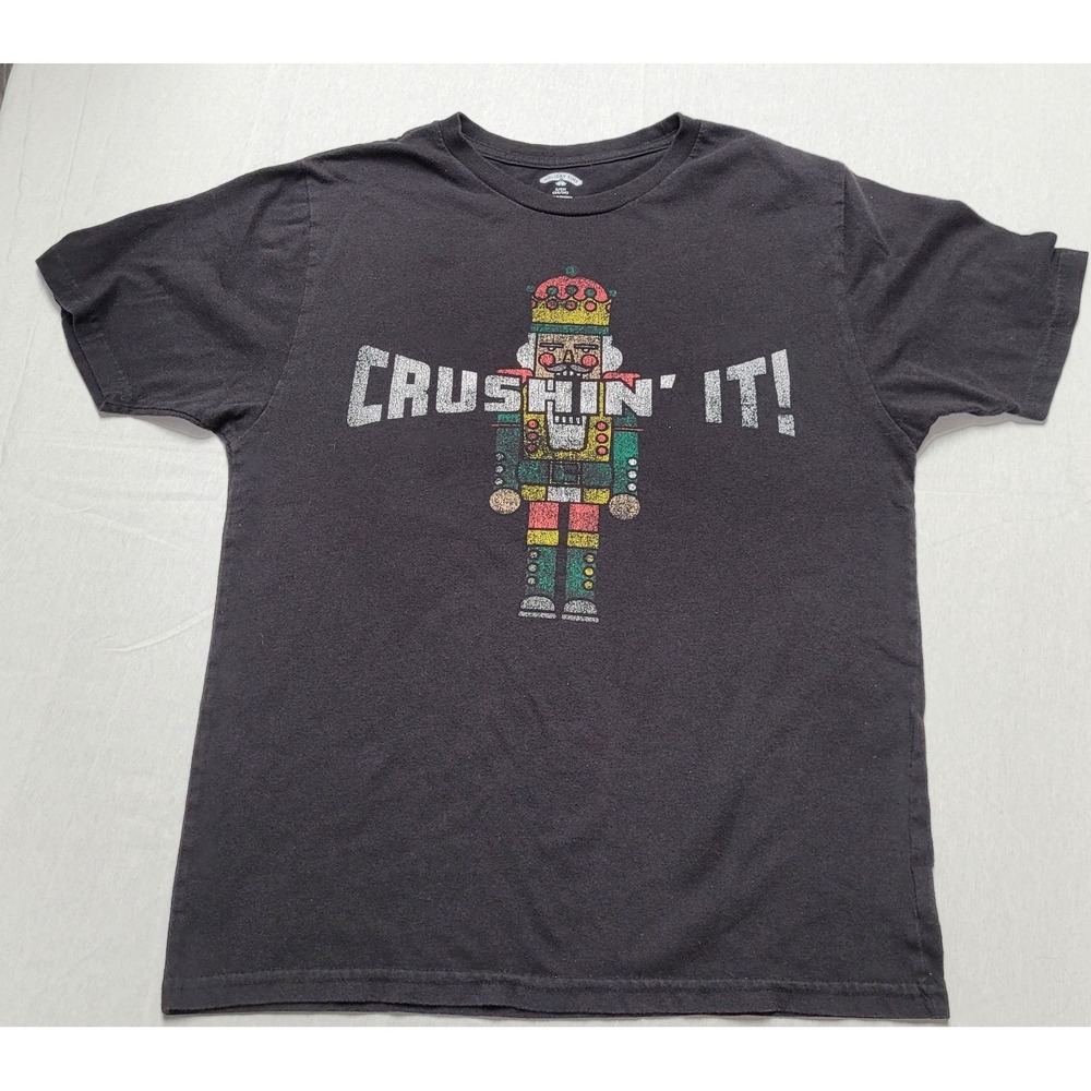 Men's Holiday Time Crushin' It! Nutcracker Holiday T-shirt Black Size S (34/36)